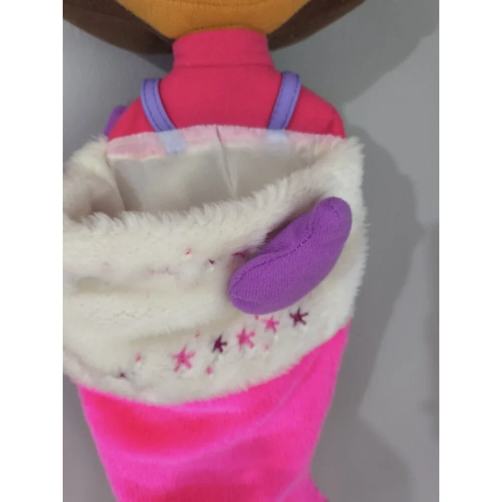 2003 Dora The Explorer Nick Jr Pink Girls Plush Head Fleece Christmas Stocking